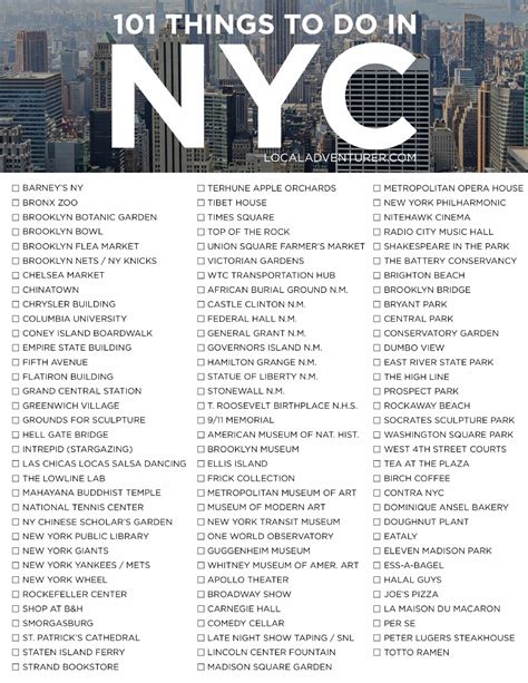 newyork city list